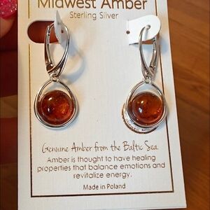 925 Midwest Amber Earrings